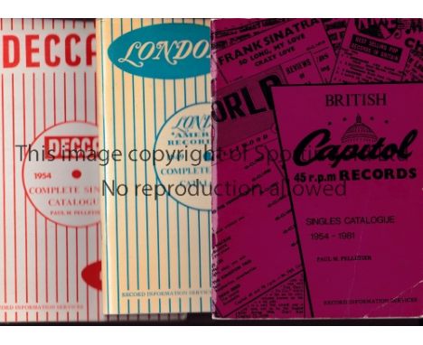 MUSIC CATALOGUES    Three catalogues: Decca Complete Singles 1954 - 1983, London American Recordings Complete Singles 1949 - 
