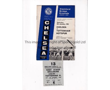 CHELSEA        Programme and ticket for the home match v Tottenham Hotspur 8/1/1966.    Generally good