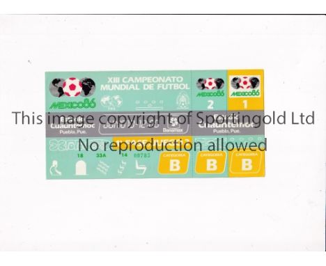 1986 WORLD CUP      Unused ticket for South Korea v Italy 10/6/1986 at the Cuauhtemoc Stadium.     Very good