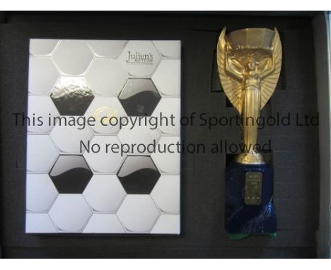 JULES RIMET WORLD CUP TROPHY            COLLECTION ONLY    Gilt-lacquered replica of the Jules Rimet Trophy, the base set wit