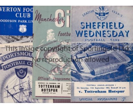 TOTTENHAM HOTSPUR        Thirteen away programmes for season 1954/5 v Blackpool, Burnley, Sheff. Weds., Bolton, Cardiff, Ever