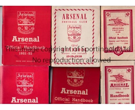 ARSENAL       Eight handbooks, complete run 1947/8 - 1954/5.     Generally good