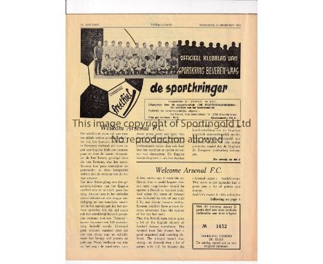 ARSENAL     Two away programmes for Fairs Cup ties in their 1970/1 Double season v Sturm Graz and Beveren Waas.     Generally