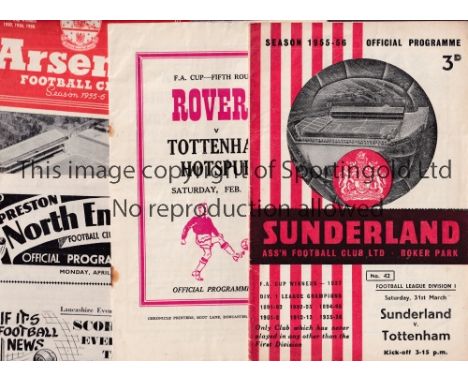 TOTTENHAM HOTSPUR        Seventeen away programmes for season 1955/6 v Luton, Sheff. Utd., Everton, Birmingham, Chelsea, Port