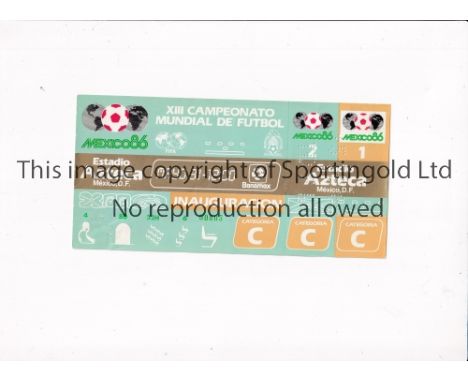 1986 WORLD CUP      Unused ticket for the Opening Ceremony, Bulgaria v Italy 1/5/1986 at the Aztec Stadium.      Very good