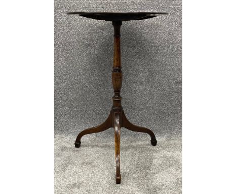 A 19th century mahogany lamp or occasional table on tripod base. H.69 Dia.3cm