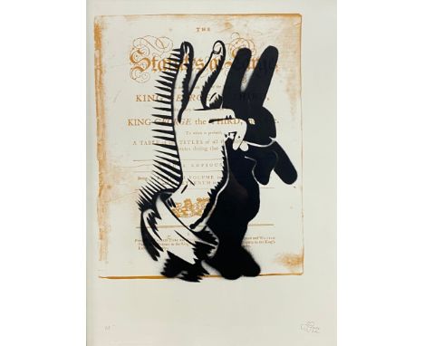 A signed framed and glazed artist's proof lithograph by street artist Pure Evil. H.86 W.66cm