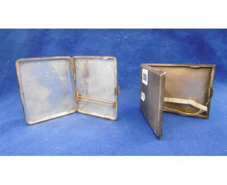 TWO ENGINE TURNED HM SILVER CIGARETTE CASES