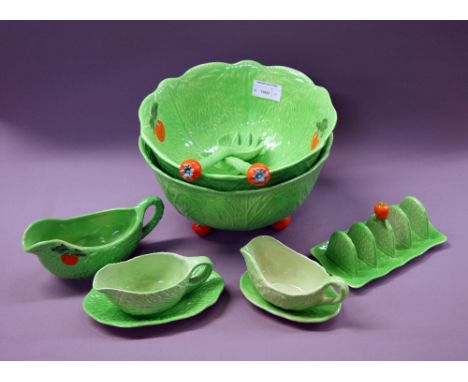 A selection of Carltonware, Beswick and other leaf design ceramics