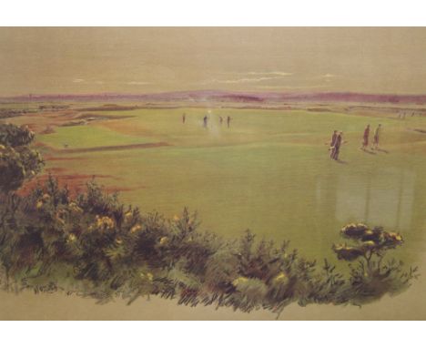 Cecil Aldin, a colour lithograph "St Andrews - The 5th & 13th Greens", from a limited run of 500, this being number 85. Chels