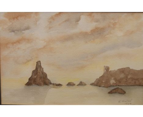 K Hilton - A pair of contemporary watercolours each mounted framed and glazed