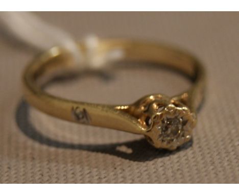 9ct gold and diamond ring 