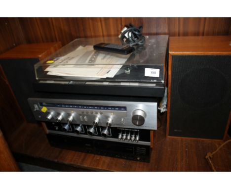 A QUANTITY OF STEREO SEPARATES TO INCLUDE A PIONEER SYNTHESIZED STEREO RECEIVER SSX 600L RECEIVER, KELETRON KSA 1000 MKII AMP