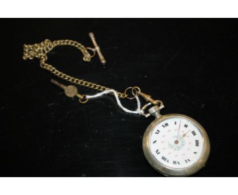 A VINTAGE POCKET WATCH ON CHAIN  