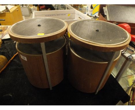 A PAIR OF VINTAGE CYLINDER SPEAKERS A/F BY KLOSTER BRANDES LIMITED, MODEL No. KS 651, SERIAL No. 1545/10179
