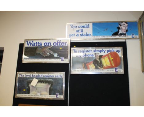 FOUR FRAMED THE REGIONAL ELECTRICITY COMPANIES SHARE OFFERS ADVERTISING POSTERS  
