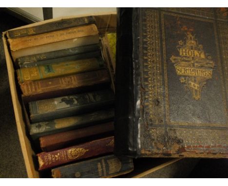 A BOX OF VINTAGE AND ANTIQUE BOOKS