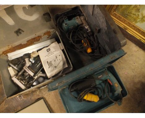 CASED TOOLS TO INCLUDE A ROUTER AND MAKITA DRILLS