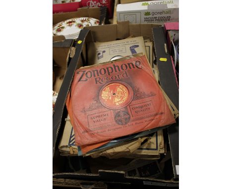 TWO BOXES OF VINTAGE 78'S ETC