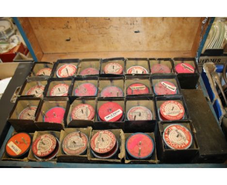 A BOX OF VINTAGE MAPOGRAPH PRINTING ROLLS