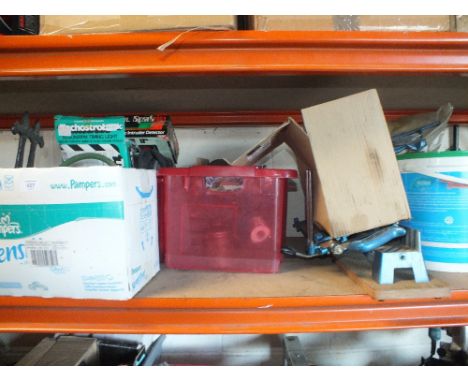A QUANTITY OF TOOLS AND PARTS TO INCLUDE NAILS ETC