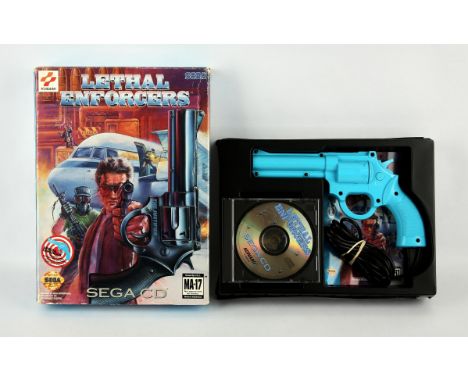 Sega CD Lethal Enforcers Gun Bundle Box Set w/Light Gun Item is complete, boxed and in good condition overall 