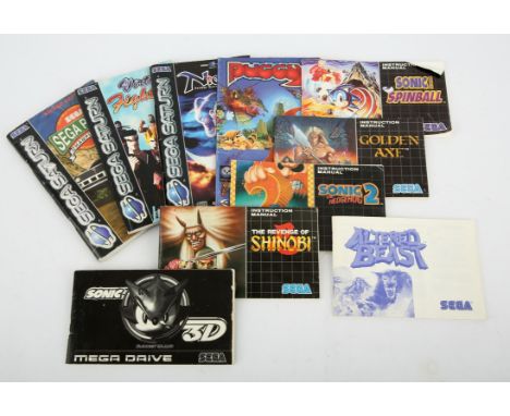 An assortment of 10 instruction manuals/inserts for Sega games Includes: Nights Into Dreams, Virtua Fighter, Sega Rally Champ