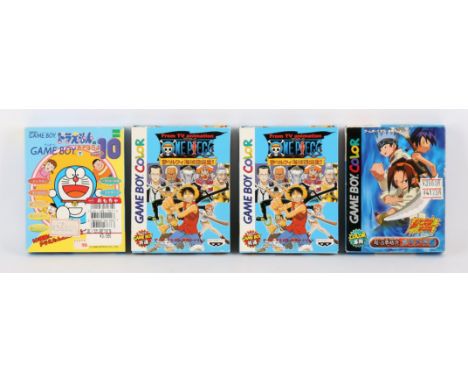 Nintendo Game Boy Anime bundle (NTSC-J) Includes: One Piece (x2), Shaman King Chou Senjiryakketsu - Meramera Hen and  Doraemo