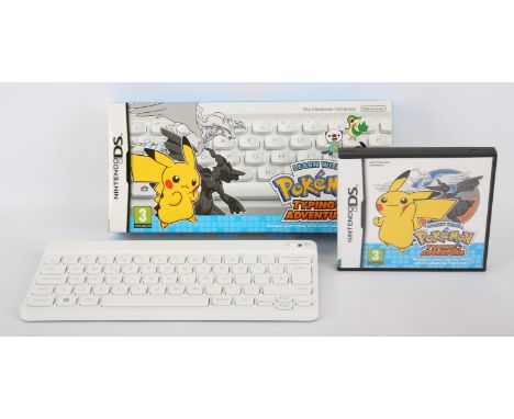 Nintendo DS Pokémon Typing Adventure game with White Keyboard accessory and DS stand (PAL) Item is complete, unused, boxed an