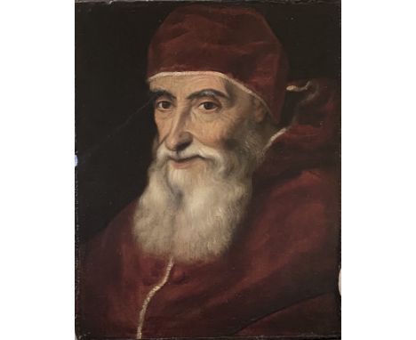Circle of Sebastiano del Piombo (1485-1547) 16th Century Portrait of Pope Paul III Oil on slate Provenance:Â&nbsp; Imperial H