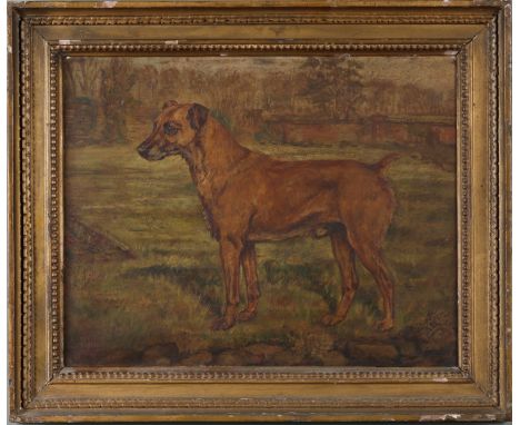 Property of a lady Emms, John (1844-1912) Portrait of 'Joe', a terrier, in a landscape Signed, lower left: "J Emms" Inscribed