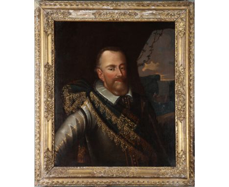 William ChareÂ&nbsp; Portrait of Robert Pierrepont, 1st Earl of Kingston-upon-Hull C. 1618 Oil on Canvas In a carved and gild