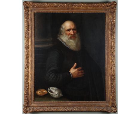 Attributed to Michiel Jansz. van Mierevelt (1566-1641) Mierevelt's Father c. 1610 Oil on panel With inscriptions and large wa