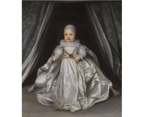 Property of a lady  English School Portrait of Charles II when a baby Later inscribed lower right: 'K. Charles II' Oil on can