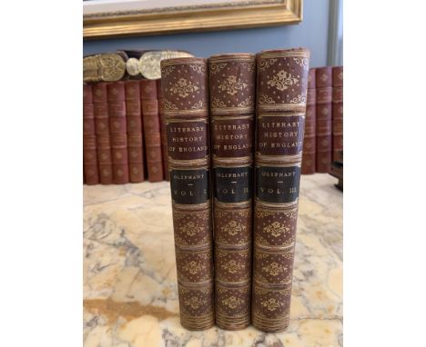 To be sold without reserve 3 volumes First edition Mrs. Oliphant Literary History of England in the End of the Eighteenth and