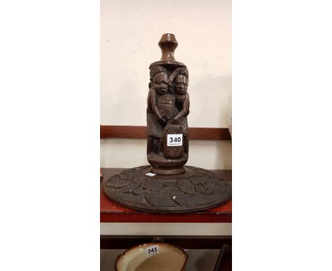 AFRICAN LAMP AND BASE