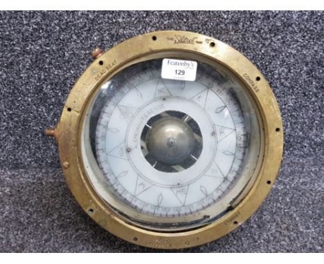 A Sestrel brass ship's compass no 6464/TMO 25cm diameter.