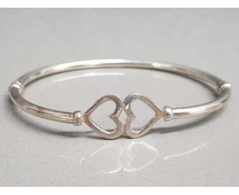 Silver double heat bangle 8.5g