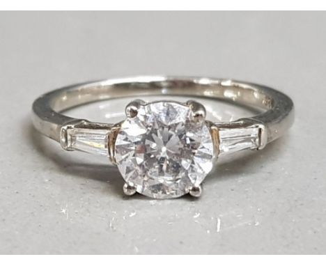 Silver and CZ 3 stone ring, size P, 2.4g gross