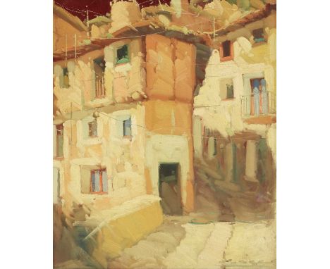 Spanish SchoolOld streetoil on canvas55 x 46cmCondition Reportframed 66.7 x 57.8cm. Good condition, uninspected under UV ligh