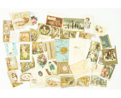 Collection of 55 Victorian &amp; Edwardian greetings cards, predominantly Christmas, to include book format card by Ernest Ni