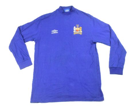 Manchester United - a vintage Umbro Wembley 1968 European Cup Final blue long sleeve top. Size L.