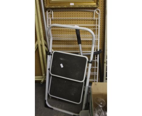 Step ladder, clothes airer and door gym