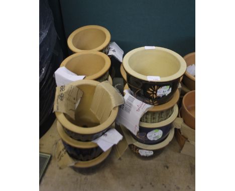 Quantity of ceramic patio pots