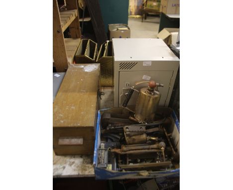 Safe/box of tools, blow torch, foot pump, etc.
