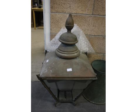 Victorian glazed copper lantern (glass pane af)