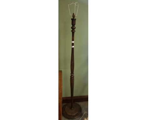 Oak standard lamp