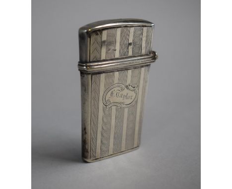 A Victorian Silver Toothpick Holder with Engine Turned Decoration. Birmingham 1864, 6cms High 