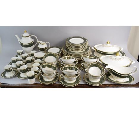 A Large Collection of Royal Doulton Vanborough Pattern Coffee and Dinnerwares to Include Twelve Coffee Cans and Saucers, Coff