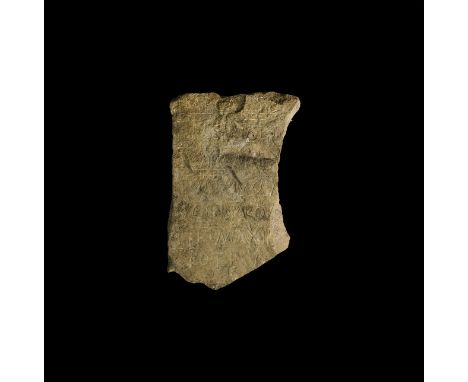98 AD. A rare and historically-significant Romano-British limestone architectural block, the sixth known dedication inscripti